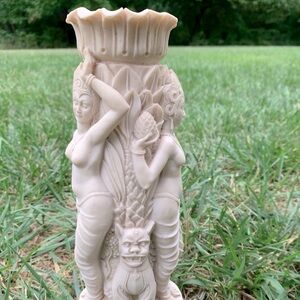 Vintage Mid-Century Balinese Goddess Resin Vase